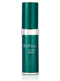 RéVive® Les Yeux Pressé is instant gratification for the eyes -- see the Glows¿ and firmer skin within minutes. Les Yeux Pressé, with an advanced polysaccharide tensor, creates an invisible seal that immediately firms and lifts the appearance of skin under the eyes, while brightening soft-focus optics give an instant glow. With Nobel-Prize winning growth factor EGF along with FGF, your skin will look firmer, more lifted and radiant. Puffiness and lines seem to fade away. RéVive® Les Yeux Pressé is instant gratification for the eyes -- see the Glows¿ and firmer skin within minutes. Les Yeux Pressé, with an advanced polysaccharide tensor, creates an invisible seal that immediately firms and lifts the appearance of skin under the eyes, while brightening soft-focus optics give an instant glow. With Nobel-Prize winning growth factor EGF along with FGF, your skin will look firmer, more lifted and radiant. Puffiness and lines seem to fade away.