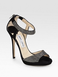 Luscious Italian suede is lavished with crystals for an unforgettable look.Suede-covered heel, 5 (125mm) Suede-covered platform, ¾ (20mm) Compares to a 4¼ heel (110mm) Open toe Back zipper Leather lining and sole Padded insole Made in Italy Luscious Italian suede is lavished with crystals for an unforgettable look.Suede-covered heel, 5 (125mm) Suede-covered platform, ¾ (20mm) Compares to a 4¼ heel (110mm) Open toe Back zipper Leather lining and sole Padded insole Made in Italy