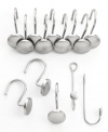 Hang your shower curtain with ease using these Circles hook and holds from Charter Club, featuring a sleek, simple and contemporary look to match any bath decor.
