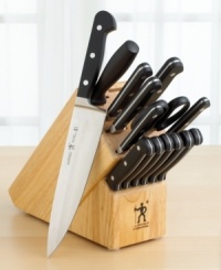 Cut to the chase! This all-inclusive cutlery set from Henckels contains the right tool for every job. Each classic knife is equipped with a high-carbon, stainless steel blade skillfully forged and hand honed for perfect balance and long life. Limited lifetime warranty. Cut to the chase! This all-inclusive cutlery set from Henckels contains the right tool for every job. Each classic knife is equipped with a high-carbon, stainless steel blade skillfully forged and hand honed for perfect balance and long life. Limited lifetime warranty.