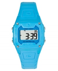 Bask in brilliant blue, perfect for play and tough enough for every day. This Freestyle unisex watch features a blue polyurethane strap and plastic square case. Digital dial with time, day, date, night vision backlight, stop watch and two alarms. Digital movement. Water resistant to 100 meters. Limited lifetime warranty. Bask in brilliant blue, perfect for play and tough enough for every day. This Freestyle unisex watch features a blue polyurethane strap and plastic square case. Digital dial with time, day, date, night vision backlight, stop watch and two alarms. Digital movement. Water resistant to 100 meters. Limited lifetime warranty.