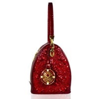 Valentino Orlandi Italian Designer Embroidered Red Leather Box Clutch Bag Valentino Orlandi Italian Designer Embroidered Red Leather Box Clutch Bag