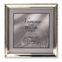 Lawrence Frames Polished Silver Plate 5x5 Picture Frame - Bead Border Design Lawrence Frames Polished Silver Plate 5x5 Picture Frame - Bead Border Design