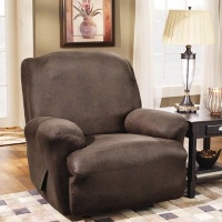 Sure Fit Stretch Leather 1-Piece Recliner Slipcover, 77, Brown Sure Fit Stretch Leather 1-Piece Recliner Slipcover, 77, Brown