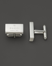 Sterling silver Gucci trademark cuff links. Sterling silver Gucci trademark cuff links.