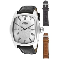 Invicta Men's 12849 Lupah Silver Dial Leather Watch Set with Interchangeable Straps Invicta Men's 12849 Lupah Silver Dial Leather Watch Set with Interchangeable Straps