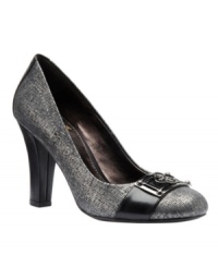 Isn't it rich? Ladylike refinement defines Isola's Ricci pumps, featuring a luxe contrasting logo detail on the vamp. Available in black/gray and tan (animal print)/bronze combinations, they're the perfect choice when you want to look your most elegant. Isn't it rich? Ladylike refinement defines Isola's Ricci pumps, featuring a luxe contrasting logo detail on the vamp. Available in black/gray and tan (animal print)/bronze combinations, they're the perfect choice when you want to look your most elegant.