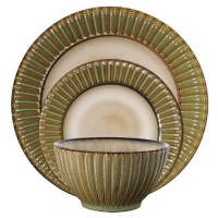Gibson Terra Monte 12-Piece Reactive Stoneware Dinnerware Set, Green Gibson Terra Monte 12-Piece Reactive Stoneware Dinnerware Set, Green