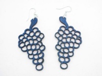 Aqua Marine Grape Cluster Wooden Earrings Aqua Marine Grape Cluster Wooden Earrings