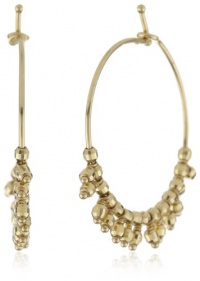 Mizuki 14k Gold Bead Fringe Hoop Earrings Mizuki 14k Gold Bead Fringe Hoop Earrings