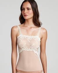 A body skimming sheer lace camisole with flattering floral details all over. Style #831191