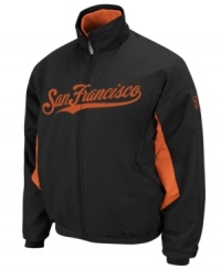Let everyone know you think the west coast is the best coast in this San Francisco Giants MLB jacket featuring Therma Base technology from Majestic. Let everyone know you think the west coast is the best coast in this San Francisco Giants MLB jacket featuring Therma Base technology from Majestic.