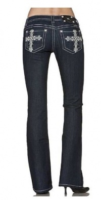 Miss Me Womens Western Leather Cross Rhinestone Bling Embellished Dark Wash Boot Cut Jeans 34 Inseam Miss Me Womens Western Leather Cross Rhinestone Bling Embellished Dark Wash Boot Cut Jeans 34 Inseam