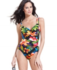 Miracelsuit's slimming secrets create a truly flattering fit, while the lush floral print channels the tropics no matter where you are! Miracelsuit's slimming secrets create a truly flattering fit, while the lush floral print channels the tropics no matter where you are!