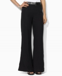 Lauren by Ralph Lauren's ever-classic yet always stylish sailor pant channels breezy, summery appeal with a flowy, wide-leg silhouette of lightweight linen. Lauren by Ralph Lauren's ever-classic yet always stylish sailor pant channels breezy, summery appeal with a flowy, wide-leg silhouette of lightweight linen.