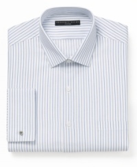 Slim stripes add fresh appeal to this handsome slim-fit dress shirt from Geoffrey Beene. Slim stripes add fresh appeal to this handsome slim-fit dress shirt from Geoffrey Beene.