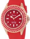 Freelook Women's HA9036RG-2C Red Band & Dial Rose Gold Case Red Swarovski Bezel Watch