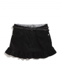 GUESS Kids Girls Belted Beverly Shorts, BLACK (6)