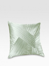 Inspired by a richly embroidered antique textile, this elegant accent pillow offers origami-like patterns of pleating to complement the Harmoni collection.Tailored diagonal pleating16 X 16Removable cover60% cotton/40% silkFill: 95% feathers/5% downDry cleanImported Inspired by a richly embroidered antique textile, this elegant accent pillow offers origami-like patterns of pleating to complement the Harmoni collection.Tailored diagonal pleating16 X 16Removable cover60% cotton/40% silkFill: 95% feathers/5% downDry cleanImported