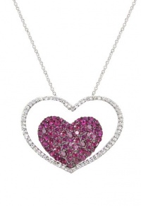 Effy Jewlery Heart Necklace with Ruby and Diamonds, 2.14 TCW