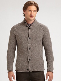 Made from fine French fabrication, this slim-fitting sweater has a hint of sportiness, thanks to classic raglan sleeves.Stand collarRaglan sleevesButton front28% cotton/28% nylon/20% acetate/10% silk/9% linen/5% other fabricDry cleanImported Made from fine French fabrication, this slim-fitting sweater has a hint of sportiness, thanks to classic raglan sleeves.Stand collarRaglan sleevesButton front28% cotton/28% nylon/20% acetate/10% silk/9% linen/5% other fabricDry cleanImported