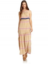 THE LOOKAllover striped panelsHalter ties at neckRuffled detailSide zip with hook-and-eye closureRuffled hemTHE FITAbout 58 from shoulder to hemTHE MATERIALSilkFully linedCARE & ORIGINDry cleanImportedModel shown is 5'10 (177cm) wearing US size Small. THE LOOKAllover striped panelsHalter ties at neckRuffled detailSide zip with hook-and-eye closureRuffled hemTHE FITAbout 58 from shoulder to hemTHE MATERIALSilkFully linedCARE & ORIGINDry cleanImportedModel shown is 5'10 (177cm) wearing US size Small.