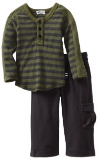 Splendid Littles Baby-Boys Newborn Charcoal Stripe Thermal Henley Set, Trooper, 18-24 Months Splendid Littles Baby-Boys Newborn Charcoal Stripe Thermal Henley Set, Trooper, 18-24 Months