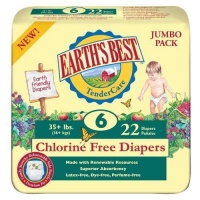Earth's Best TenderCare Chlorine Free Diapers, Size 6 (35+ Pounds), 88 Count Earth's Best TenderCare Chlorine Free Diapers, Size 6 (35+ Pounds), 88 Count