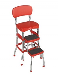 Cosco 11120RED1 Retro Chair/Step Stool, Red