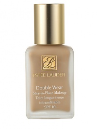 Flawless with true staying power. With Double Wear Stay-in-Place Makeup SPF 10, the flawless look you see in the morning is the look you keep all day. This worry-free, long-wearing makeup stays fresh, looks natural through heat, humidity, nonstop activity. Won't change color, smudge or come off on clothes. Smooth it on once and don't think twice about it. 1 oz. Flawless with true staying power. With Double Wear Stay-in-Place Makeup SPF 10, the flawless look you see in the morning is the look you keep all day. This worry-free, long-wearing makeup stays fresh, looks natural through heat, humidity, nonstop activity. Won't change color, smudge or come off on clothes. Smooth it on once and don't think twice about it. 1 oz.