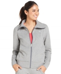 Channel classic sporty style with this zip-up jacket from Puma. Try it with your favorite active ensemble for a comfy layered look in chilly weather. (Clearance)