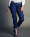 A a sleek dark wash elegantly finishes Levi's plus size skinny jeans-- they're a must-get for sophisticated play!