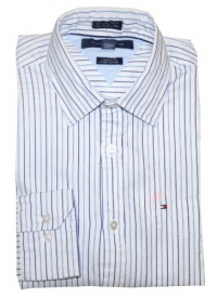 Tommy Hilfiger Men Custom Fit Logo Long Sleeve Striped Shirt Tommy Hilfiger Men Custom Fit Logo Long Sleeve Striped Shirt