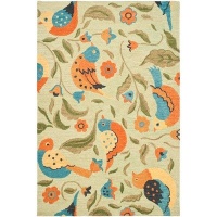 Safavieh Blossom Collection BLM676A Handmade Sage and Multi Hand Spun Wool Area Rug, 8-Feet by 10-Feet Safavieh Blossom Collection BLM676A Handmade Sage and Multi Hand Spun Wool Area Rug, 8-Feet by 10-Feet