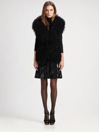 As luxurious as it is dramatic, this fabulous vest of fluffy curly lamb makes an edgy yet elegant layer.Wide shawl collarHook-and-bar front closeFront welt pocketsSilk liningAbout 28 from shoulder to hemLamb furDry clean by fur specialistImportedFur origin: AustraliaSIZE & FITModel shown is 5'10 (177cm) wearing US size Small. As luxurious as it is dramatic, this fabulous vest of fluffy curly lamb makes an edgy yet elegant layer.Wide shawl collarHook-and-bar front closeFront welt pocketsSilk liningAbout 28 from shoulder to hemLamb furDry clean by fur specialistImportedFur origin: AustraliaSIZE & FITModel shown is 5'10 (177cm) wearing US size Small.