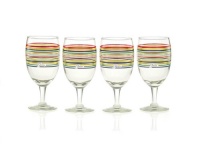 Fiesta Multi-Color Stripe Glassware, 16-Ounce All Purpose Goblet, Set of 4 Fiesta Multi-Color Stripe Glassware, 16-Ounce All Purpose Goblet, Set of 4