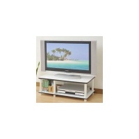 Furinno 11174 Just Mid TV Stand, White Finish with Espresso Edging White Tube Furinno 11174 Just Mid TV Stand, White Finish with Espresso Edging White Tube