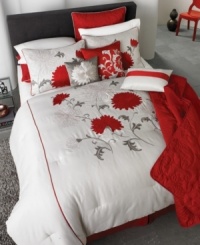 Find the right tempo. Boasting embroidered and applique blooms in crisp red and white hues, this Tempo comforter set brings a delightful look to your room. Comes with a complete set of components including a quilted coverlet, window treatments and decorative pillows for the full effect. Find the right tempo. Boasting embroidered and applique blooms in crisp red and white hues, this Tempo comforter set brings a delightful look to your room. Comes with a complete set of components including a quilted coverlet, window treatments and decorative pillows for the full effect.