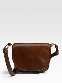 This artisanal piece echoes quiet elegance, crafted from fine Italian leather with minimalist flap styling and a distinct buckled belt.Adjustable leather shoulder strap, 17-19 drop Buckled flap closure One inside zip pocket Suede lining 10½W X 9H X 4D Made in Italy This artisanal piece echoes quiet elegance, crafted from fine Italian leather with minimalist flap styling and a distinct buckled belt.Adjustable leather shoulder strap, 17-19 drop Buckled flap closure One inside zip pocket Suede lining 10½W X 9H X 4D Made in Italy