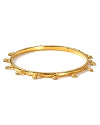 Stacked bracelets consider to be a major the trend this season. Work the look with this fringed 14-karat gold plated bangle from Melinda Maria, accented by delicate beads. Stacked bracelets consider to be a major the trend this season. Work the look with this fringed 14-karat gold plated bangle from Melinda Maria, accented by delicate beads.
