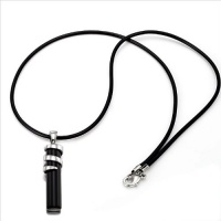 Unique Cylinder Onyx Pendant Chain Necklace Jewelry (Black) Unique Cylinder Onyx Pendant Chain Necklace Jewelry (Black)