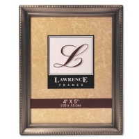 Lawrence Frames Antique Pewter 4x5 Picture Frame - Bead Border Design Lawrence Frames Antique Pewter 4x5 Picture Frame - Bead Border Design