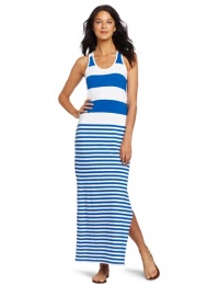 C&C California Women's Stripe Racer Tank Maxi Dress, Stella Blue, Small C&C California Women's Stripe Racer Tank Maxi Dress, Stella Blue, Small