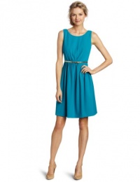 Calvin Klein Women's Pleated Front Fit N Flare Dress, Lagoon, 2 Calvin Klein Women's Pleated Front Fit N Flare Dress, Lagoon, 2