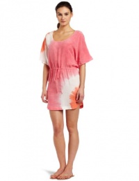 C&C California Women's Bemberg Tie Dye Short Sleeve Tee Dress, Rosette, X-Small C&C California Women's Bemberg Tie Dye Short Sleeve Tee Dress, Rosette, X-Small