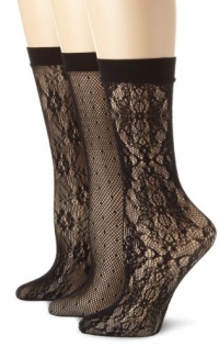 Calvin Klein Women's 3 Pack Lace Crochet Trouser Socks Calvin Klein Women's 3 Pack Lace Crochet Trouser Socks