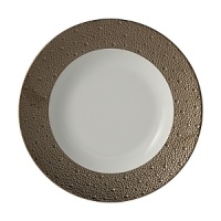A regal band of platinum brings patterned texture to this alluring bowl, an elegant and modern take on a classic design that's perfect for your fine table setting. A regal band of platinum brings patterned texture to this alluring bowl, an elegant and modern take on a classic design that's perfect for your fine table setting.
