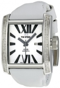 TW Steel Men's CE3015 CEO Goliath White Leather Strap Watch