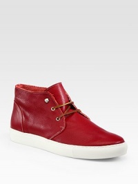 Superb craftsmanship, with a sporty feel, designed in rich leather with perforated detail and contrast rubber sole.Leather upperPadded insoleRubber soleImported Superb craftsmanship, with a sporty feel, designed in rich leather with perforated detail and contrast rubber sole.Leather upperPadded insoleRubber soleImported