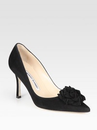 A beautiful flower adorns the top of this classic point toe suede silhouette. Self-covered heel, 3½ (90mm)Suede upperPoint toeLeather lining and solePadded insoleMade in ItalyOUR FIT MODEL RECOMMENDS ordering one half size up as this style runs small. A beautiful flower adorns the top of this classic point toe suede silhouette. Self-covered heel, 3½ (90mm)Suede upperPoint toeLeather lining and solePadded insoleMade in ItalyOUR FIT MODEL RECOMMENDS ordering one half size up as this style runs small.